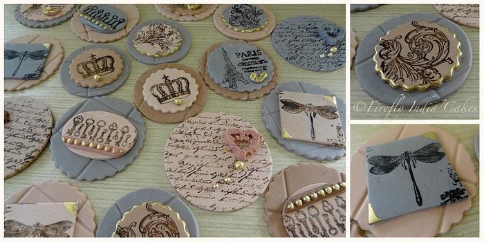 Vintage French Cupcake Toppers