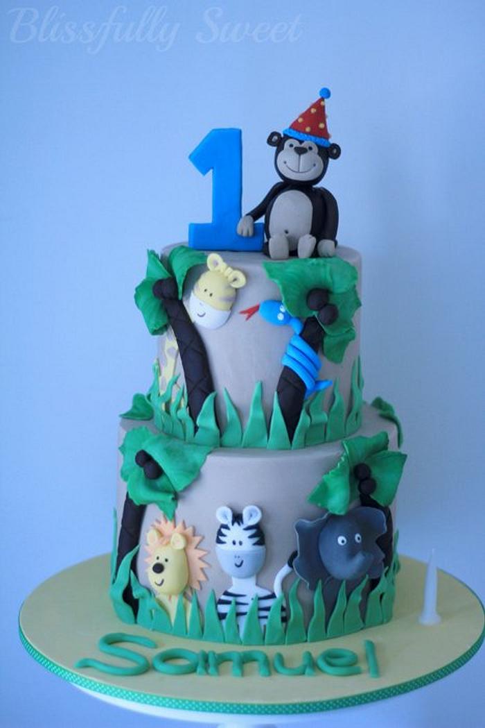 Jungle Themed Birthday Cake