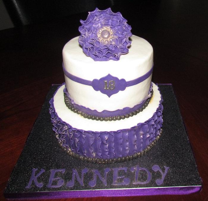 Purple Ruffle  Cake
