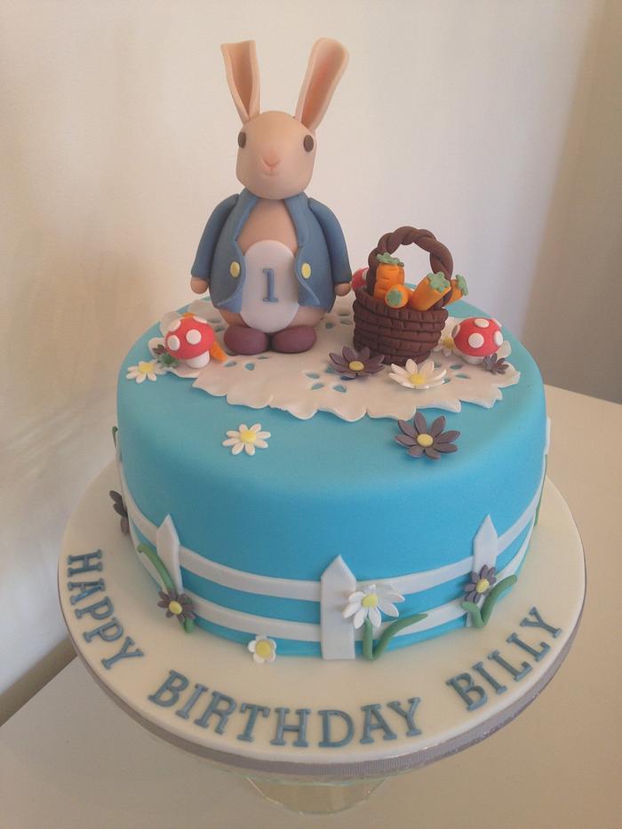 1st Birthday Peter Rabbit themed cake