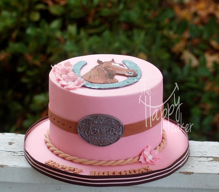 Horse theme birthday cake