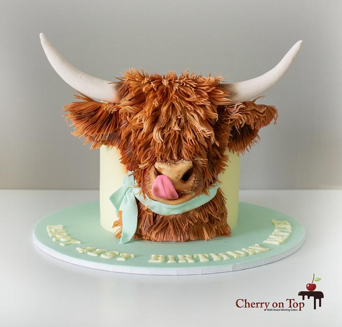 Victoria sponge colourful highland cattle cake : r/cakedecorating
