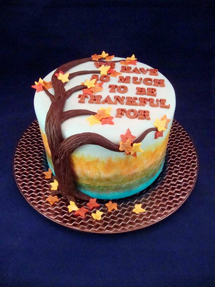 Thanksgiving Watercolor cake