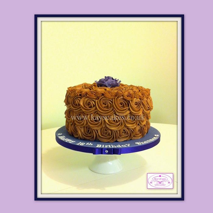 Dark Chocolate Orange Rose Swirl Cake