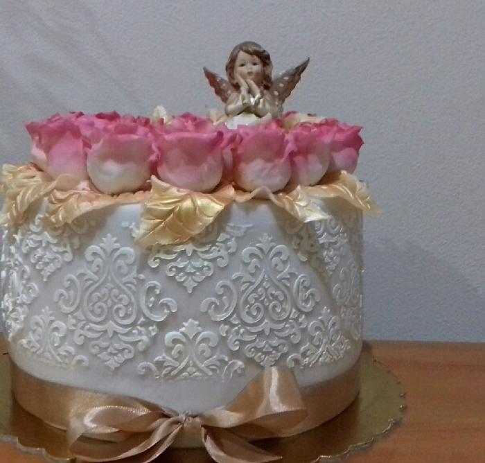 Cake with porcelain angel