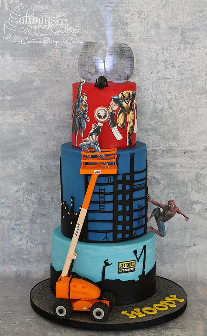 Boom Lift/Superhero Cake