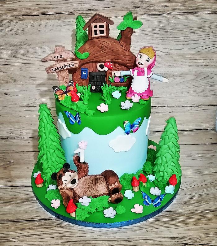 Masha and the Bear cake