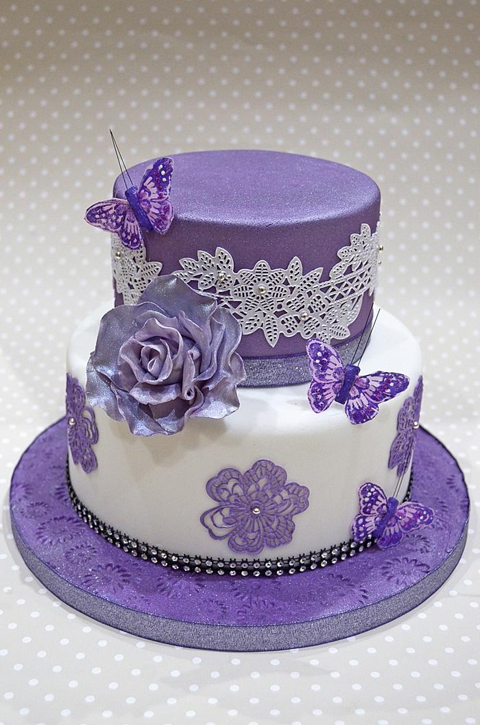 Beautiful purple buttercream cake with gold accents #cakeliverpool #bu... |  TikTok