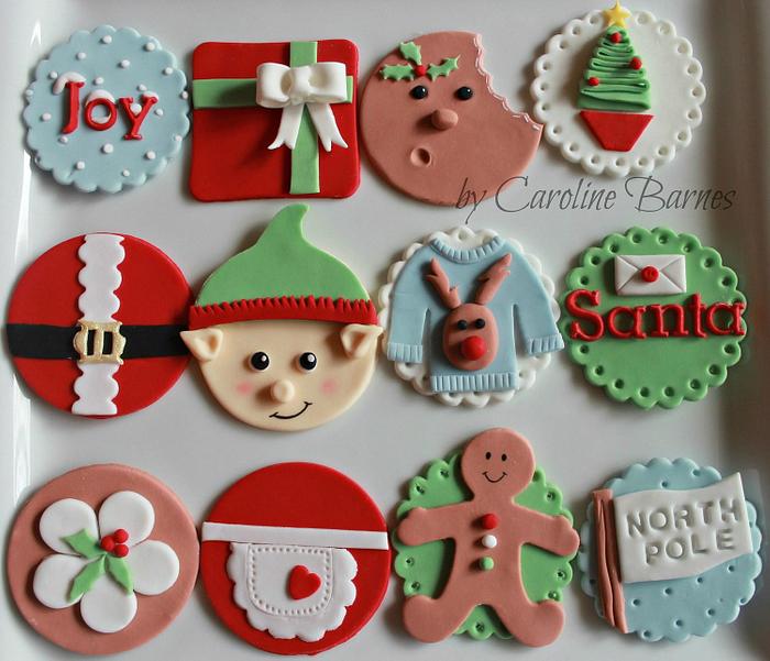 Cheerful Christmas Cupcake Toppers