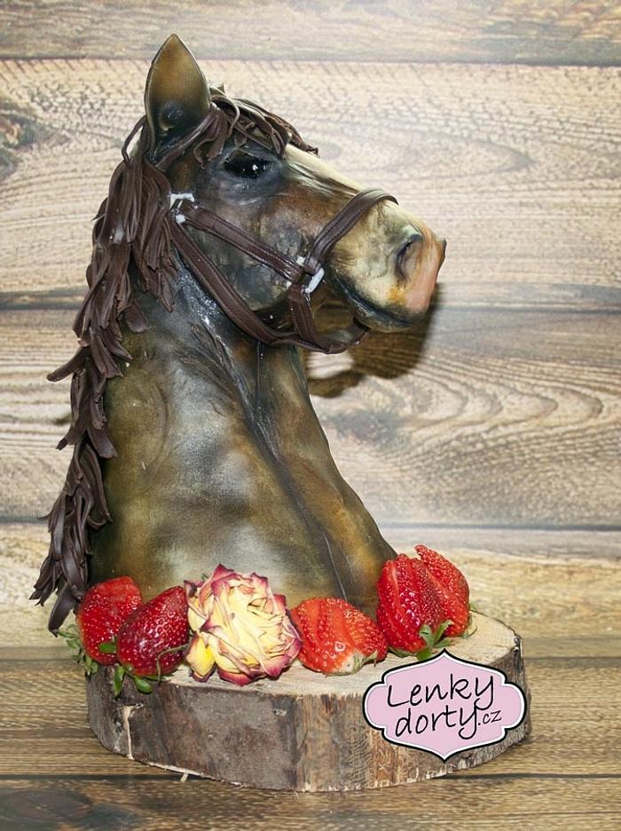 3D horse head cake