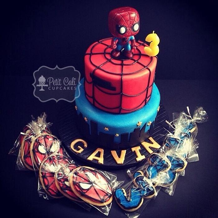 Spiderman Cake with Sugar Cookies