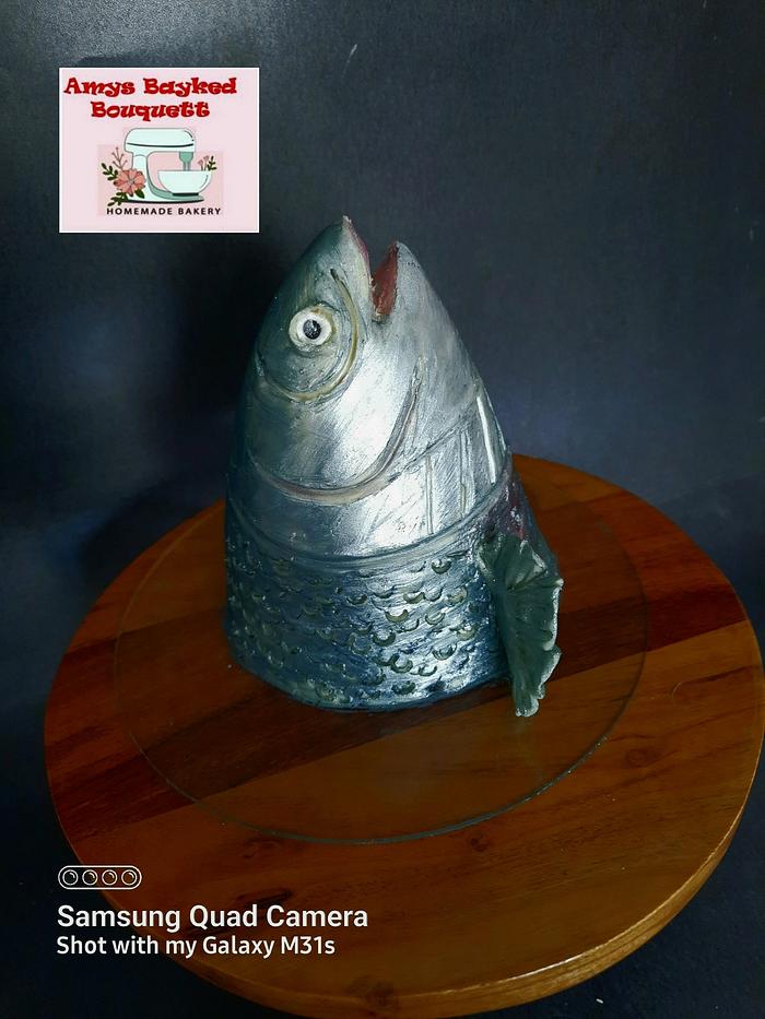 Fish head theme birthday cake 