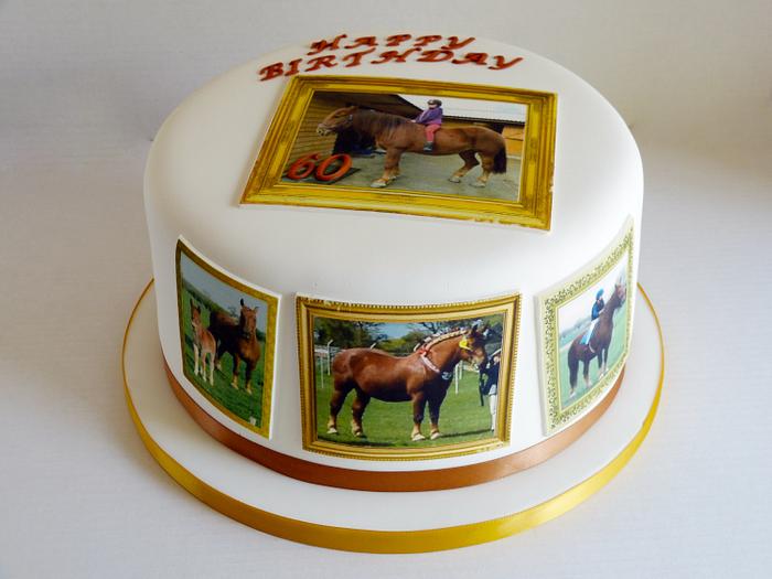 Suffolk Punch Horse edible image cake