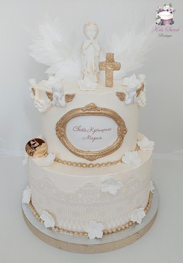 Christening cake - Decorated Cake by Kristina Mineva - CakesDecor