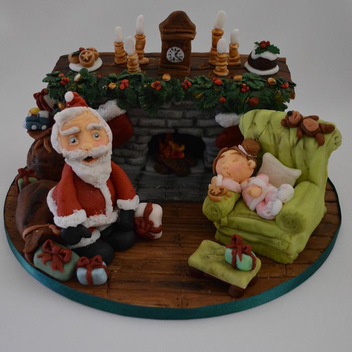 Christmas Fireplace Cake