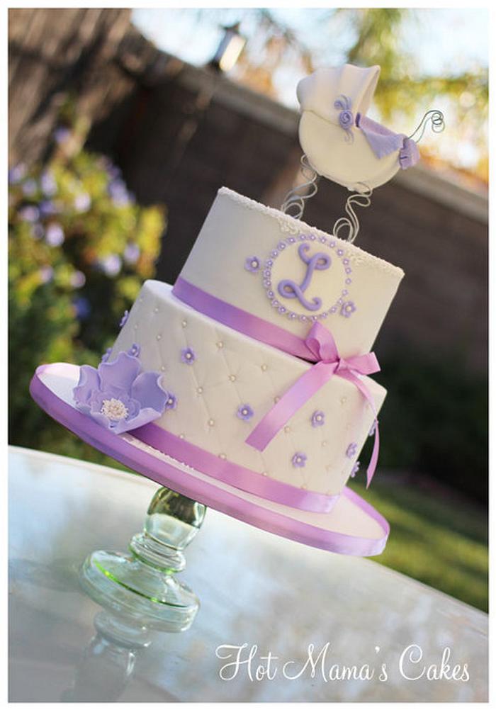 Lavender and white baby shower