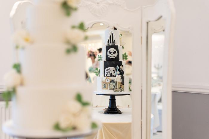 Tim Burton inspired wedding cake 