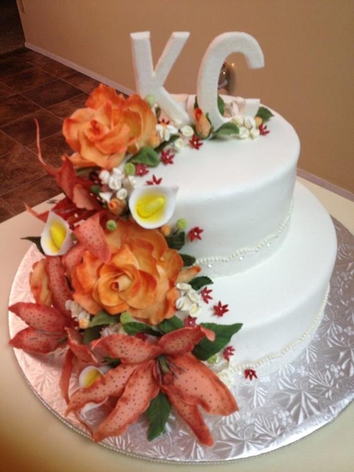 Coral Wedding cake
