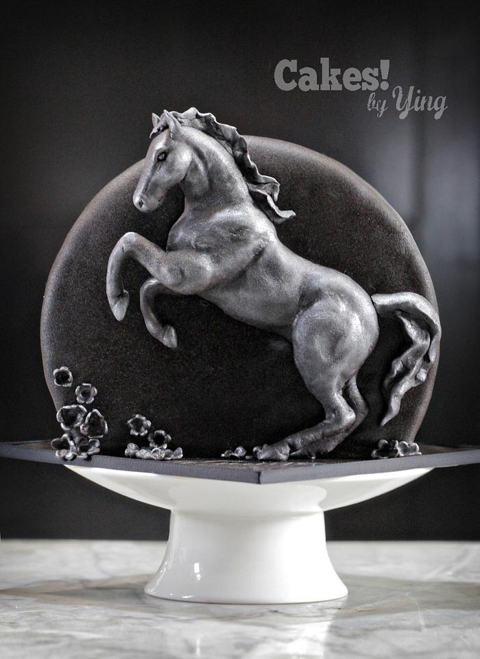 Silver Horse cake for Emma
