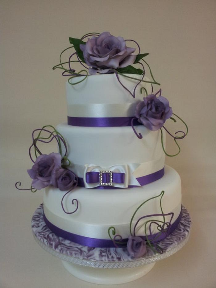 purple rose cake