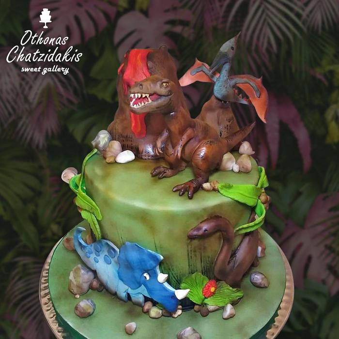 Dinosaurs theme Cake