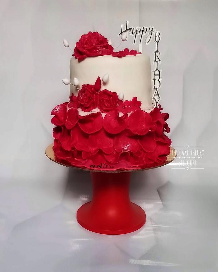 Floral customized theme cake