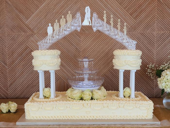 Wedding cake with fountain