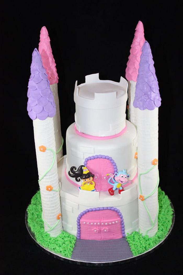 Dora Princess Castle cake