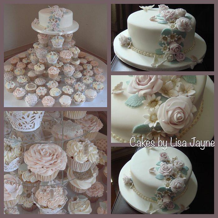 Vintage inspired wedding cake