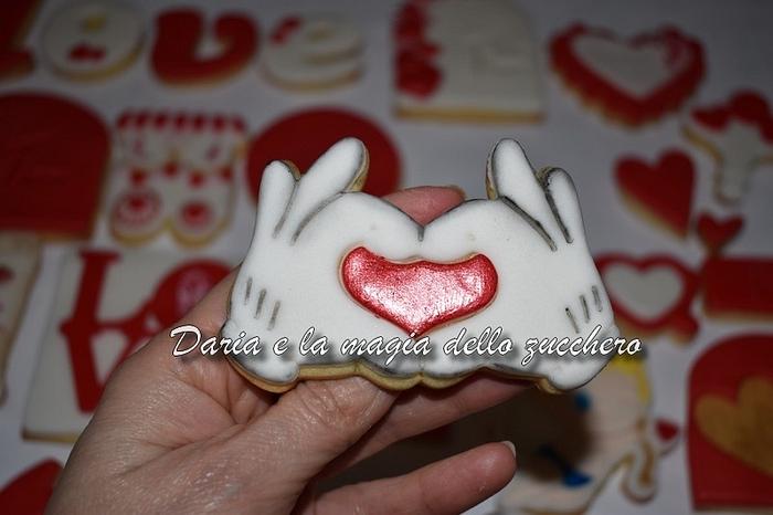 Mickey Mouse in love cookie