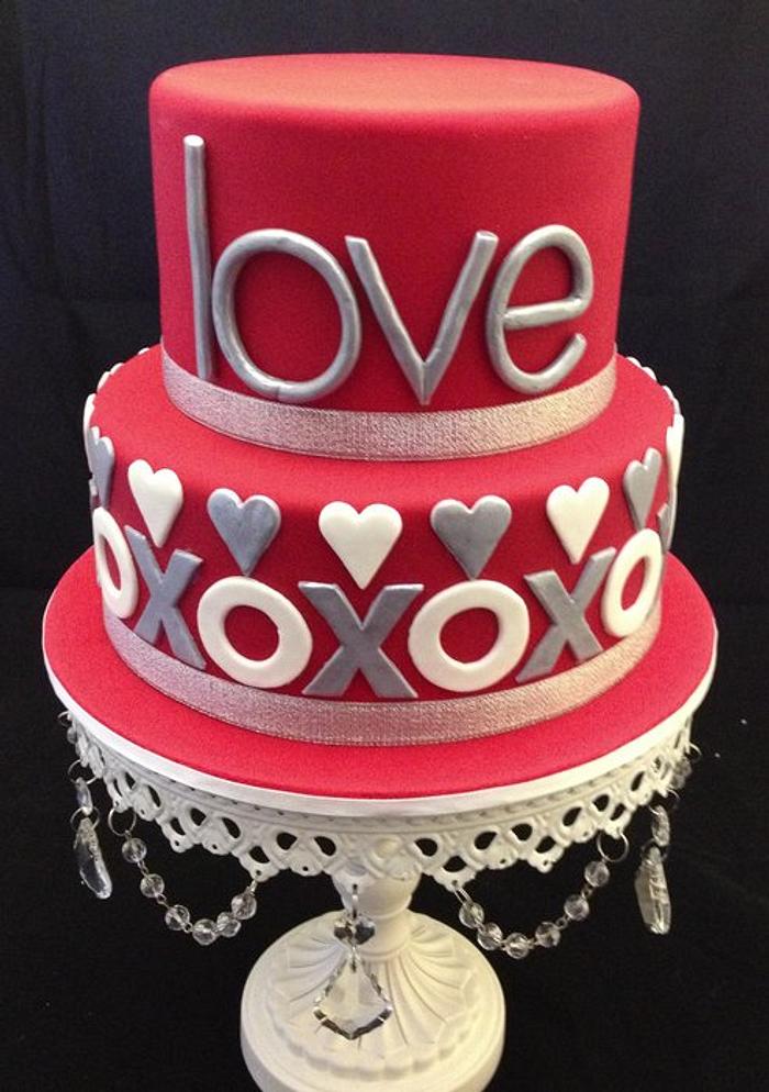 XOXOX Engagement Cake