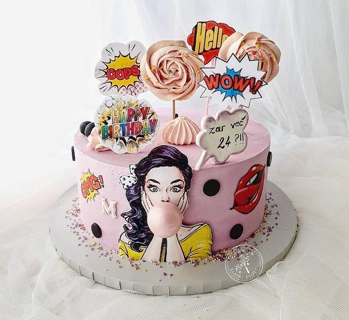 Pin up girl birthday cake - Decorated Cake by Sanjin - CakesDecor
