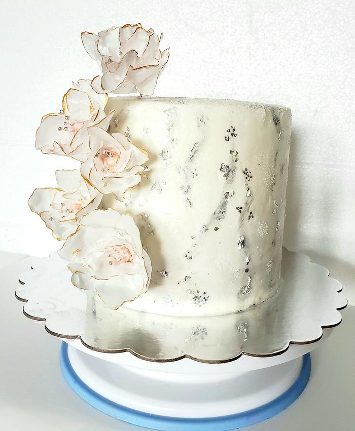 25th anniversary wedding cake 
