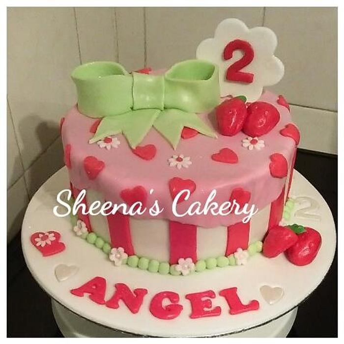 strawberry shortcake theme cake