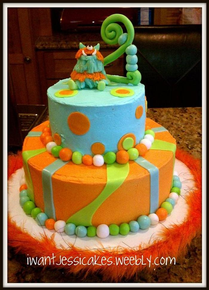 2nd birthday Monster cake
