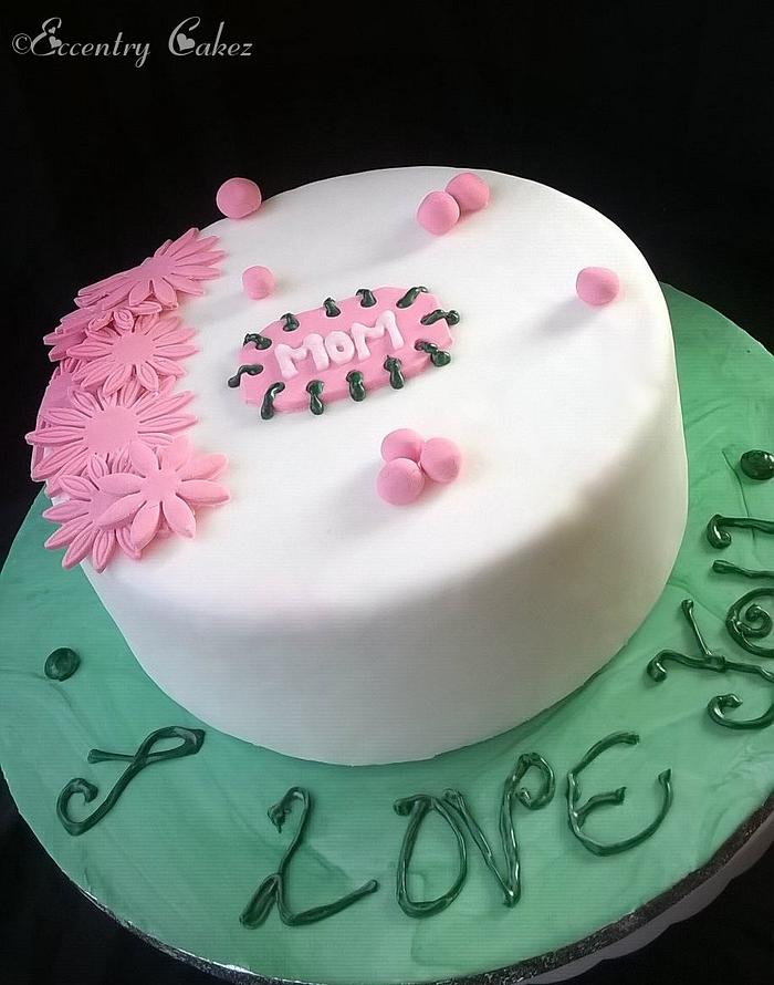 Quilted flower celebration cake