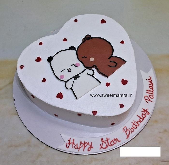 Bubu Dudu heart shape cake