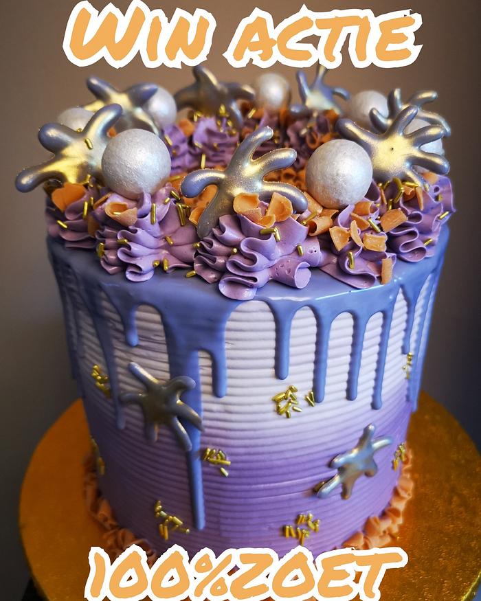 Purple silver New years fireworks cake