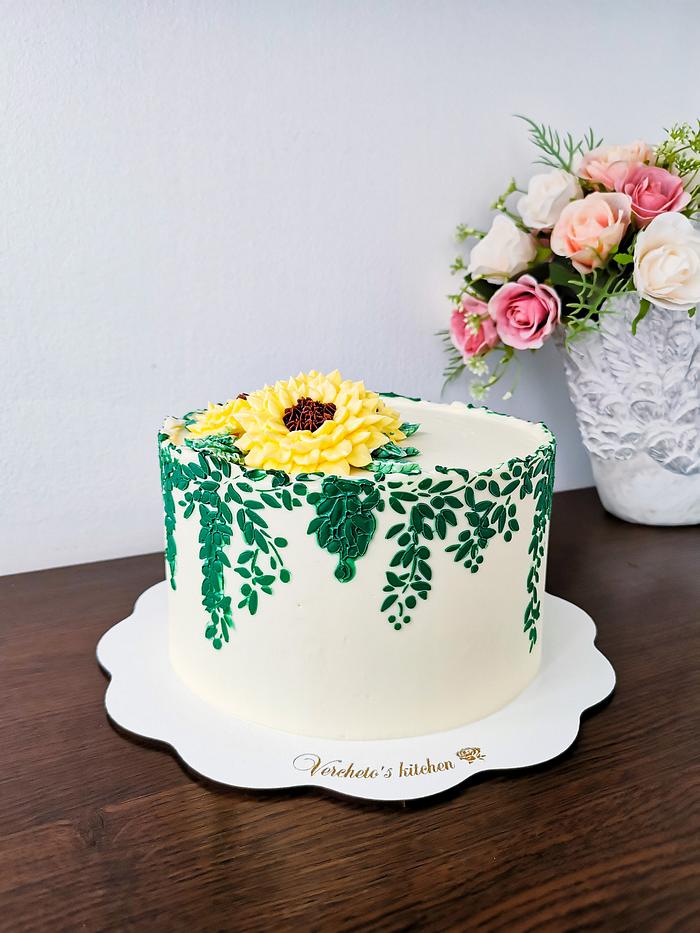 Cake with sunflowers 
