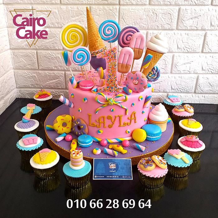 Candyland Cake And Cupcakes Decorated Cake By Ahmed Cakesdecor