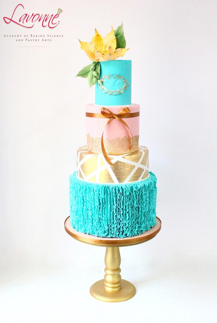 The Aqua Ocean Wedding Cake 