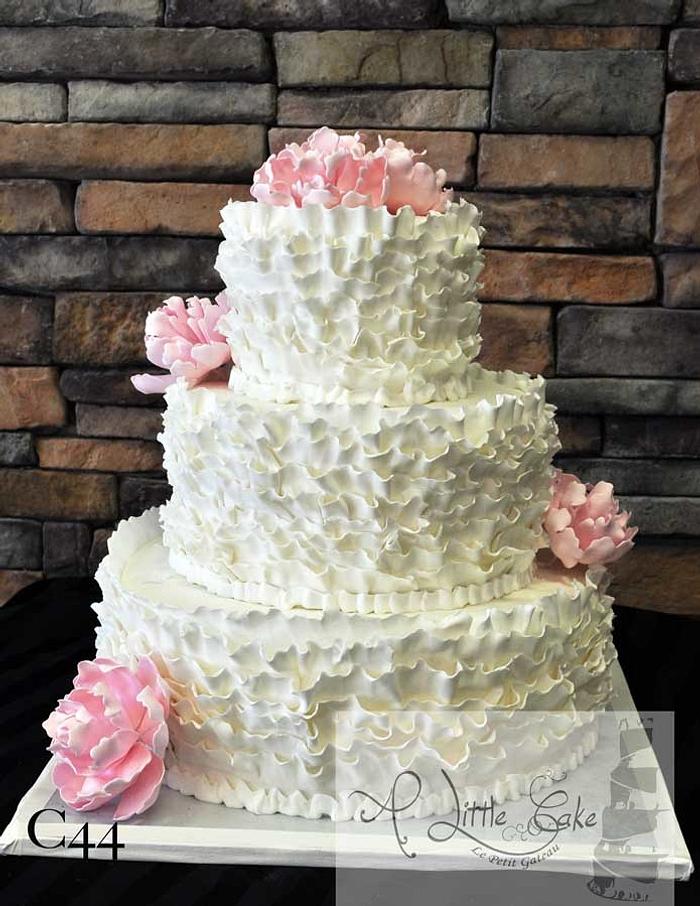 Fondant Frilled Wedding Cake