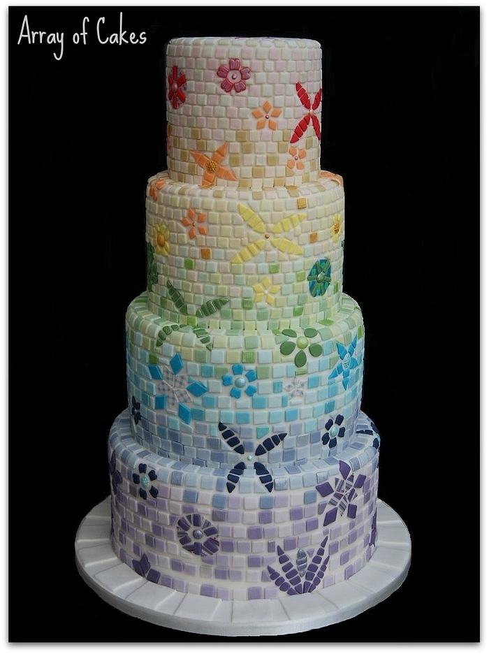 Mosaic Wedding Cake - Gold Winner Cake International