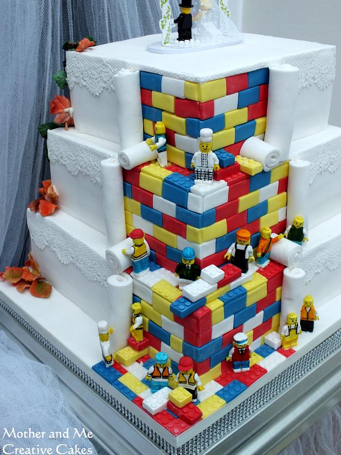 Autumn/Lego Reveal Wedding Cake