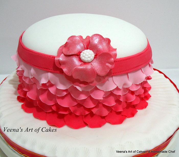 Ombre Rose Petal Cake 