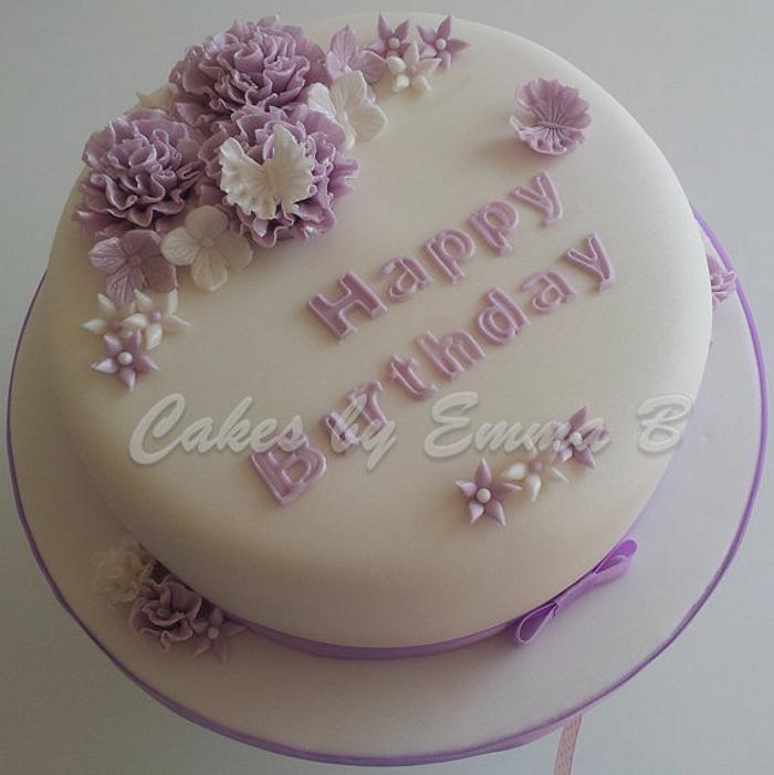 Happy Birthday Lilac Cake
