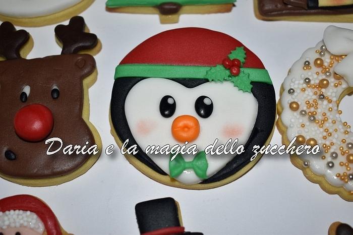Christmas penguin cookie