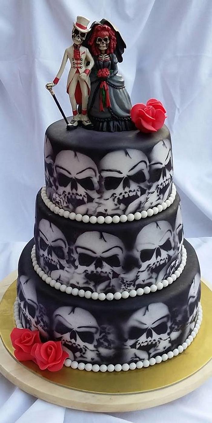 Svadobná torta- Skull cake