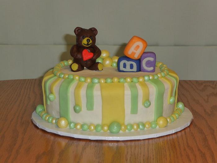 Teddy Bear baby shower cake