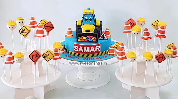 Construction theme sugar table